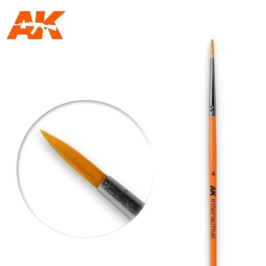 AK605 丸筆4 人工毛|接着／造形／塗装用品|ツール＆マテリアル