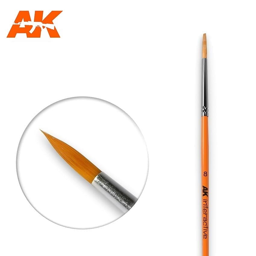 AK607 丸筆8 人工毛|接着／造形／塗装用品|ツール＆マテリアル