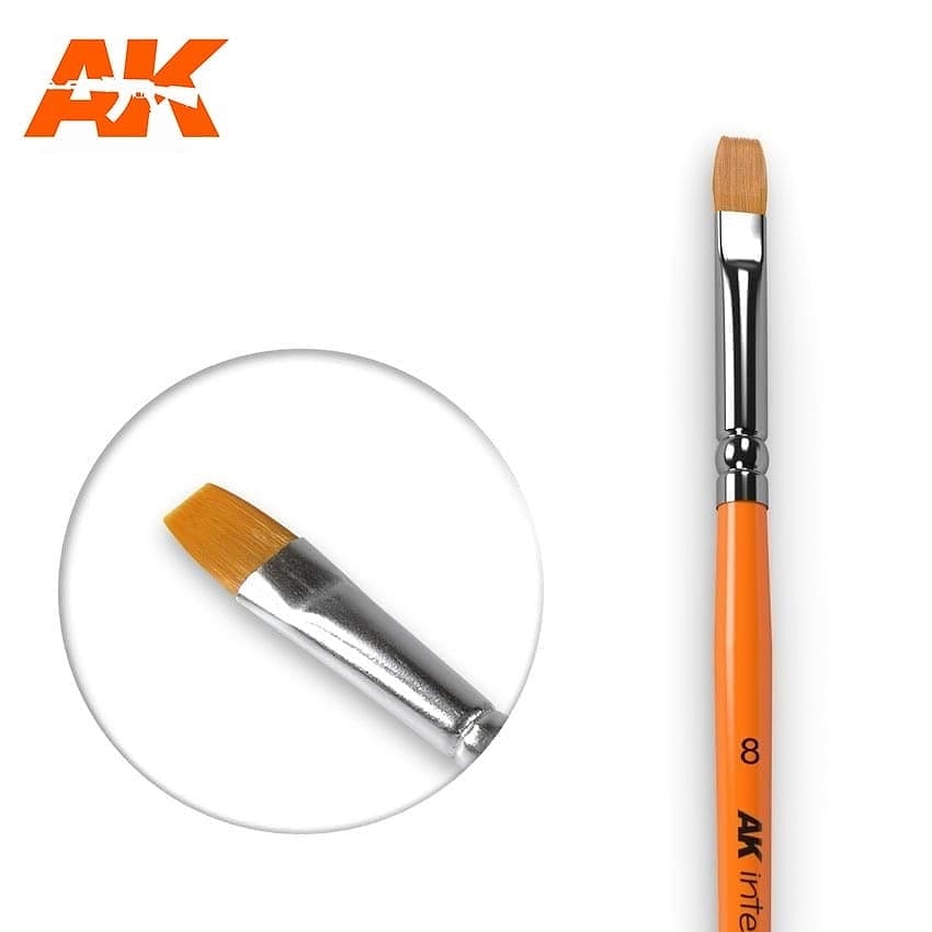 AK00608 平筆8 人工毛|接着／造形／塗装用品|ツール＆マテリアル