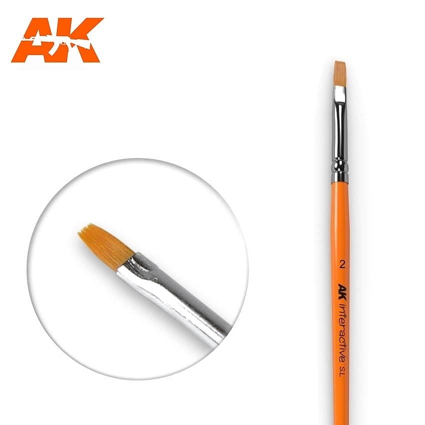 AK609 平筆2 人工毛|接着／造形／塗装用品|ツール＆マテリアル