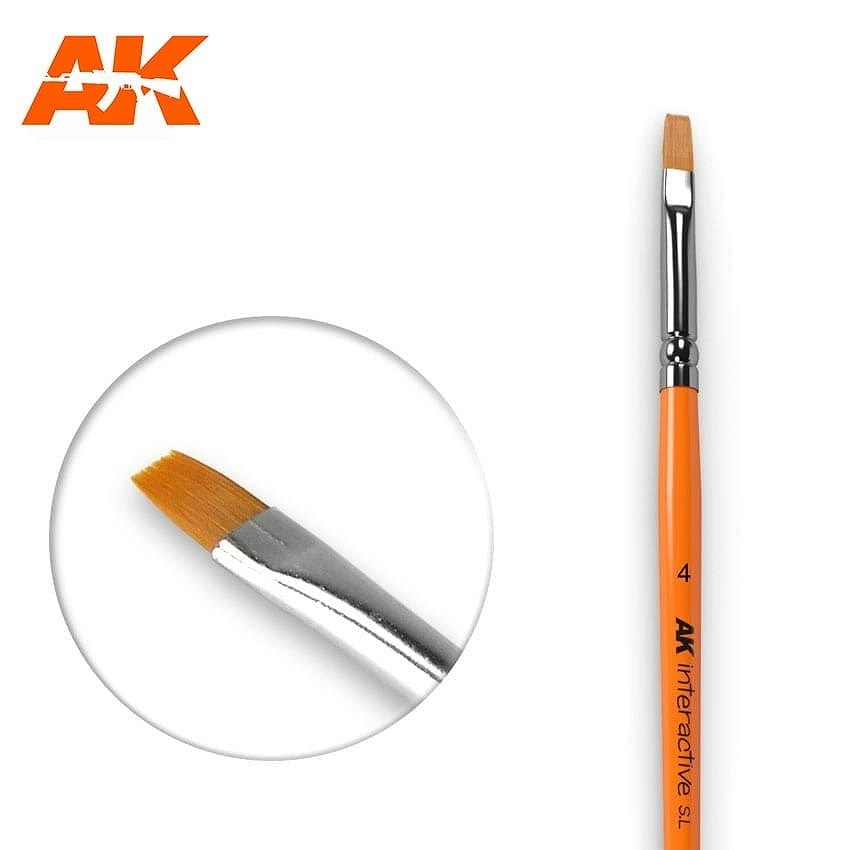 AK610 平筆4 人工毛|接着／造形／塗装用品|ツール＆マテリアル