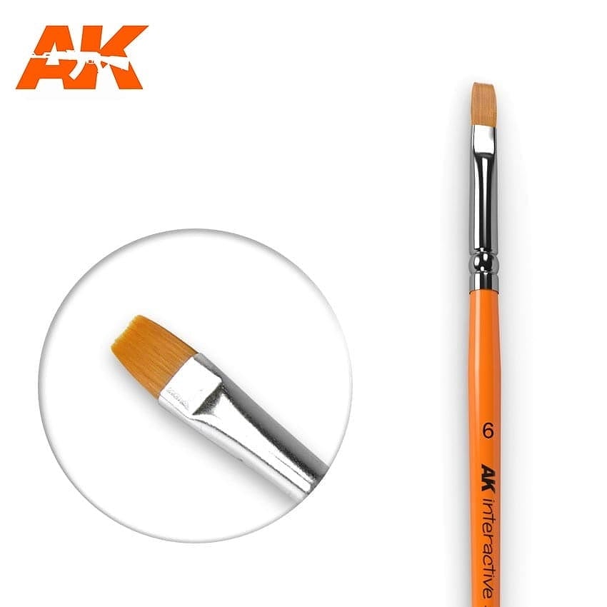 AK611 平筆6 人工毛|接着／造形／塗装用品|ツール＆マテリアル
