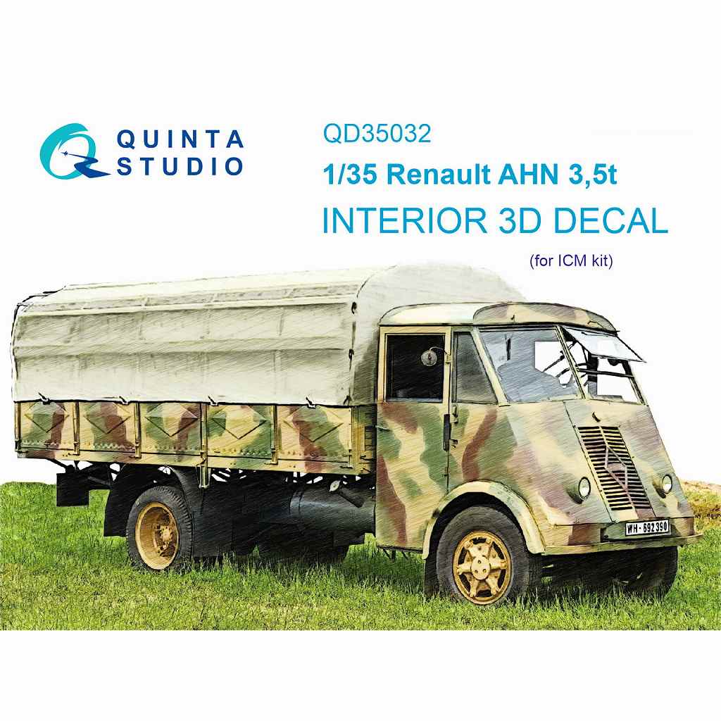 QD35032 1/35 ルノー AHN 3.5t カラー内装3Dデカール (ICM用)|AFV用デカール|AFV
