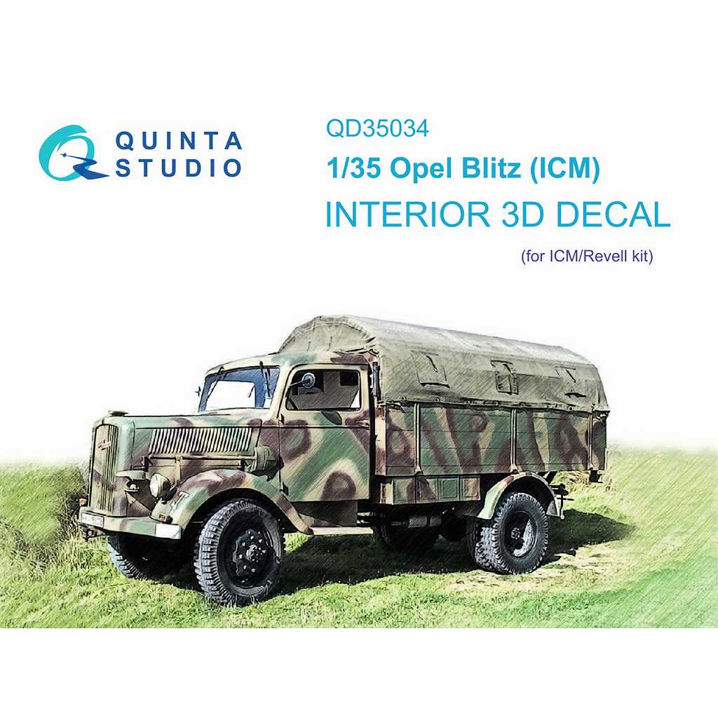 QD35034 1/35 オペル ブリッツ カラー内装3Dデカール (ICM用)|AFV用デカール|AFV