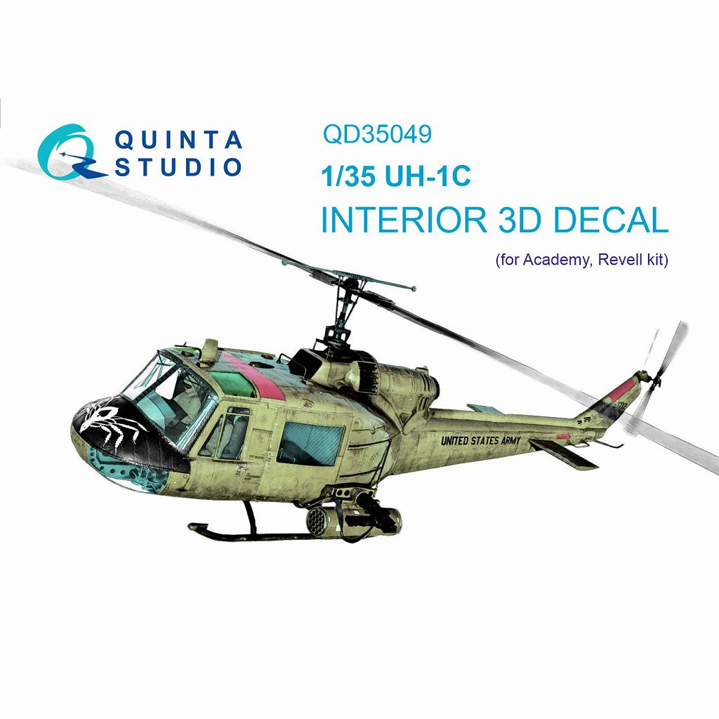 QD35049 1/35 ベル UH-1C カラー内装3Dデカール (アカデミー用)|飛行機用デカール|飛行機