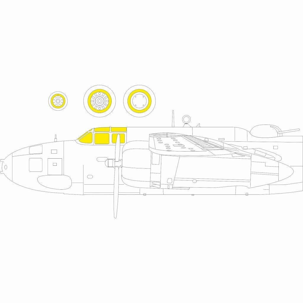 JX316 1/32 A-20G 「Tフェース」両面塗装マスクシール (HKモデル用)|飛行機用マスキングシール|飛行機