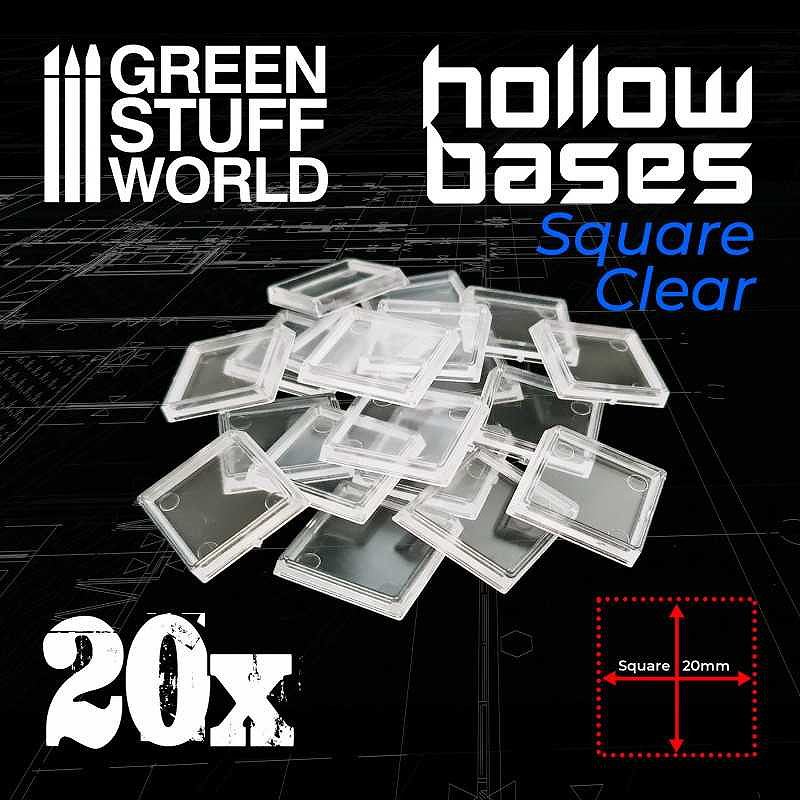 GSWD-11430 フチ付きプラスチックディスプレイベース 透明 正方形20mm|素材|ツール＆マテリアル