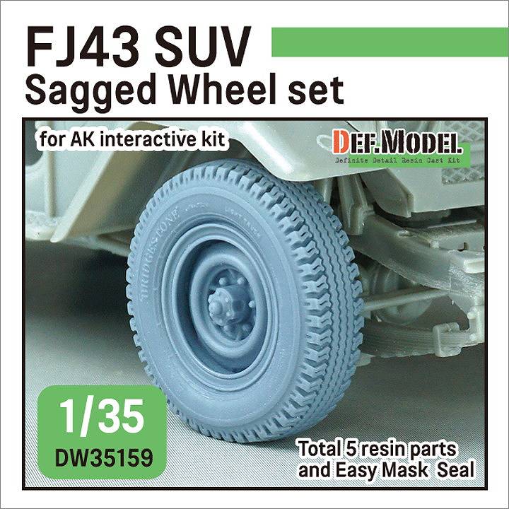 DW35159 1/35 FJ43 ランドクルーザー ブリヂストン 自重変形タイヤセット AKインタラクティブ用|AFV用パーツ|AFV