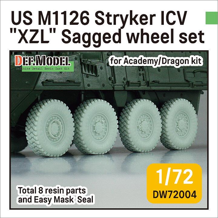 DW72004 1/72 現用 アメリカ M1126 ストライカー ICV XZL 自重変形タイヤセット アカデミー/ドラゴン用|AFV用パーツ|AFV