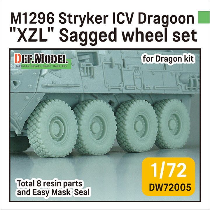 DW72005 1/72 現用 アメリカ M1296 ストライカー ICV ドラグーン XZL 自重変形タイヤセット ドラゴン用|AFV用パーツ|AFV