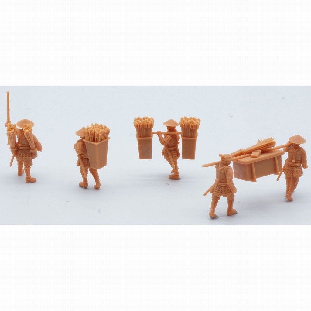 AH88004 Mr & Mrs History 1/72 日本戦国時代 弓足軽 運搬(5体セット
