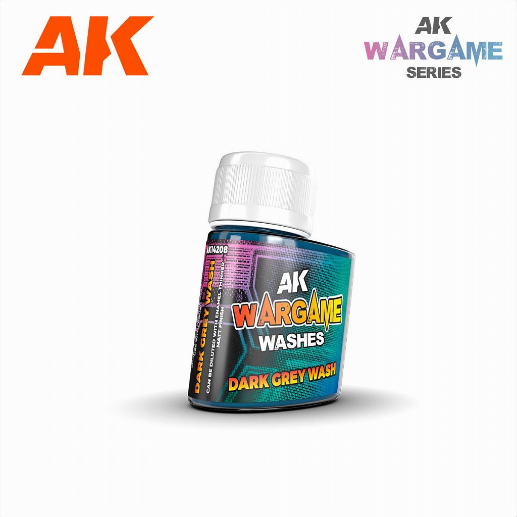 AK14208 エナメル塗料 ウォーゲームウォッシュ ダークグレイ|塗料|ツール＆マテリアル