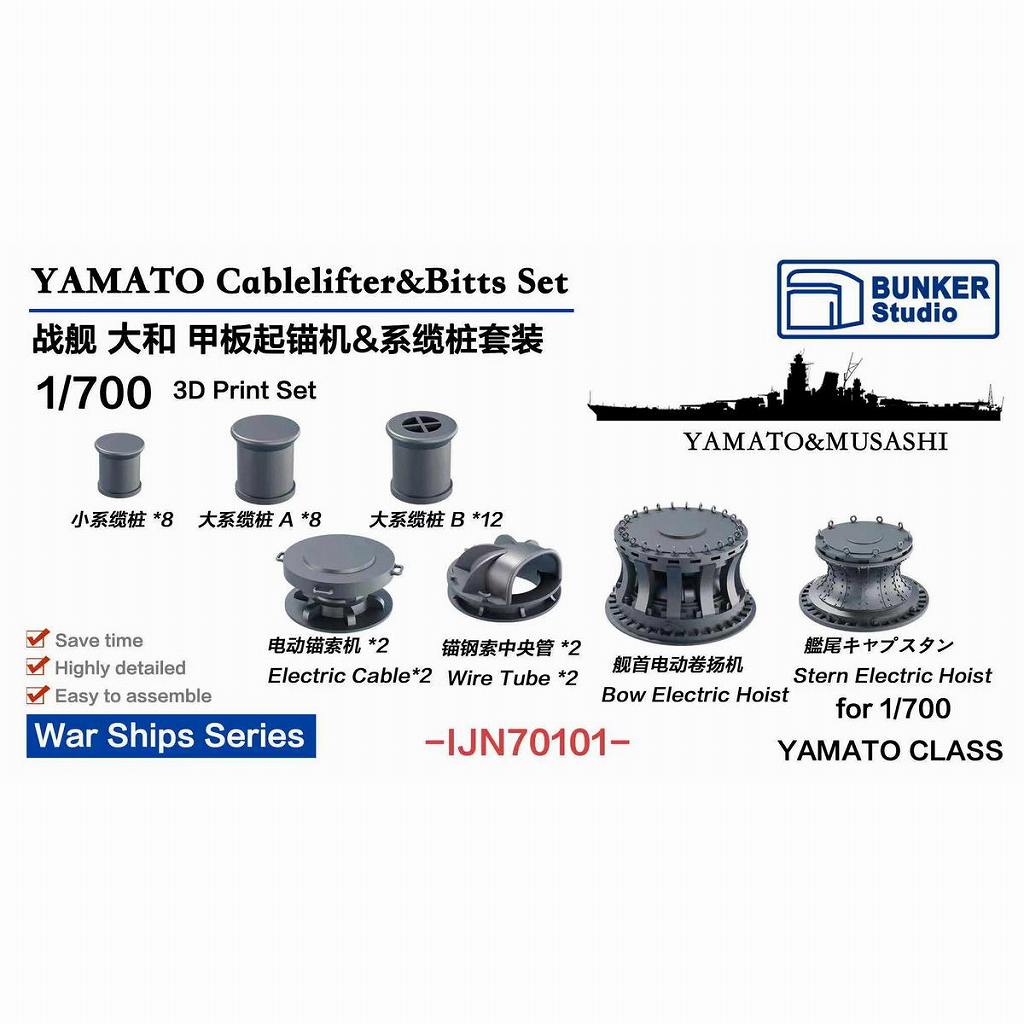 INOKI GENOME 旗揚戦 IJN70101 日本海軍 大和型戦艦用 揚錨機&係船柱セット【ネコポス