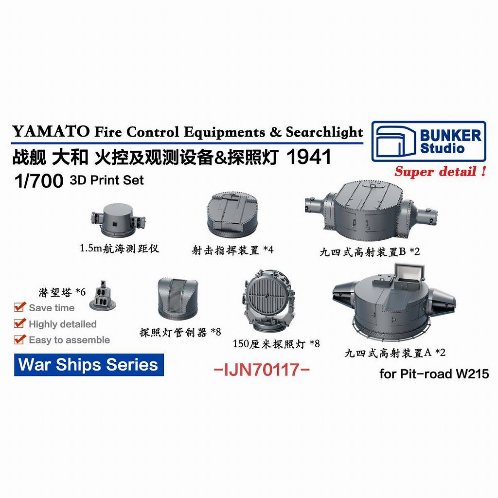 IJN70117 日本海軍 大和用 火器管制装置&探照灯セット 1941【ネコポス規格外】|艦船用パーツ|艦船