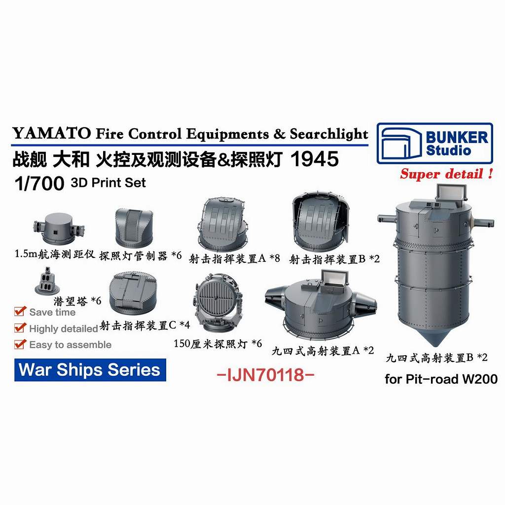 IJN70118 日本海軍 大和用 火器管制装置&探照灯セット 1945【ネコポス規格外】|艦船用パーツ|艦船