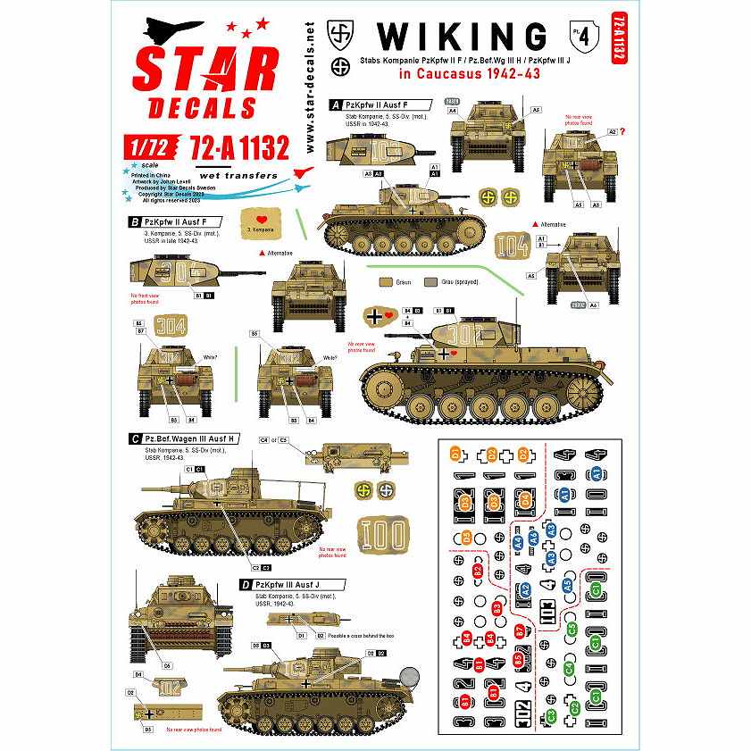 72-A1131 1/72 WWII ドイツ ヴィントフント部隊＃3 第16戦車連隊/第111