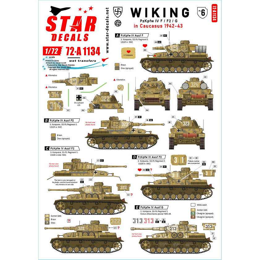 72-A1131 1/72 WWII ドイツ ヴィントフント部隊＃3 第16戦車連隊/第111