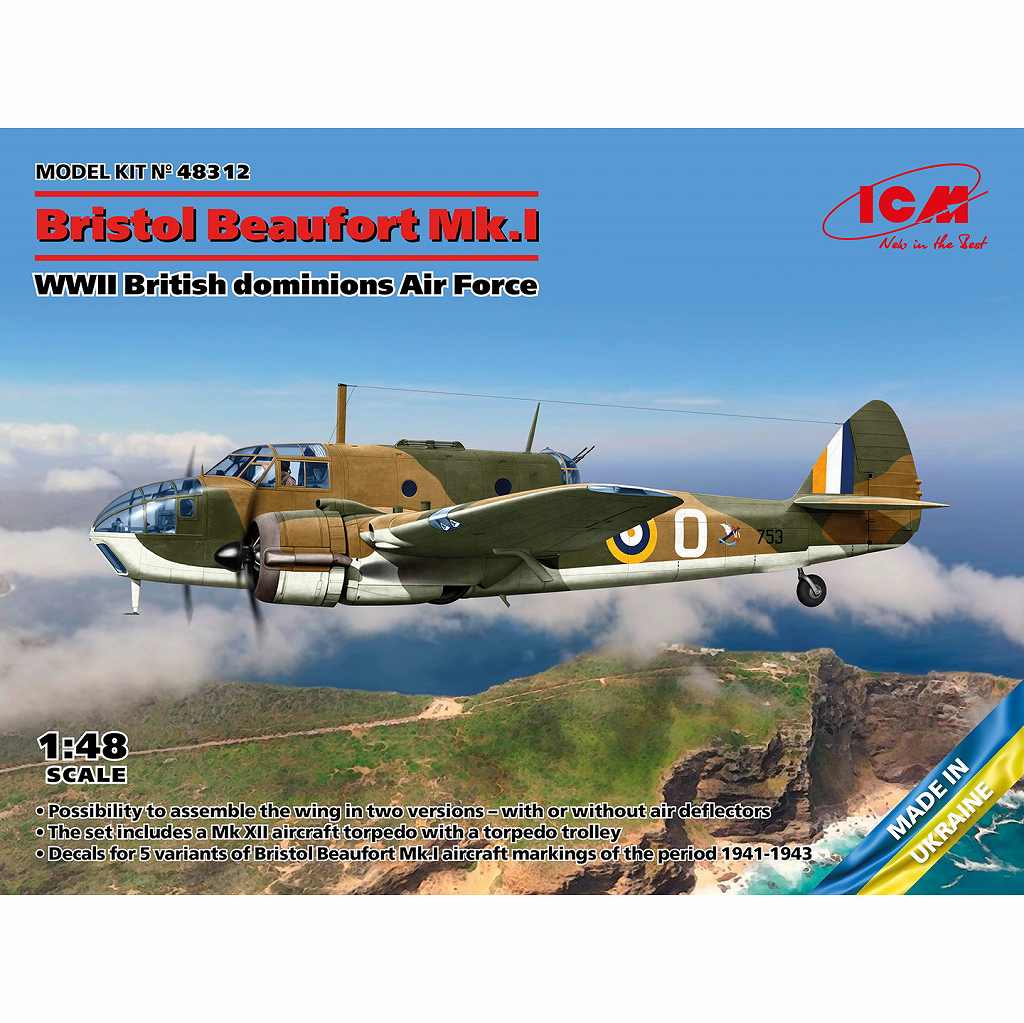 48312 イギリス領空軍 ブリストルボーフォート Mk.I|第二次大戦の飛行機モデル|飛行機