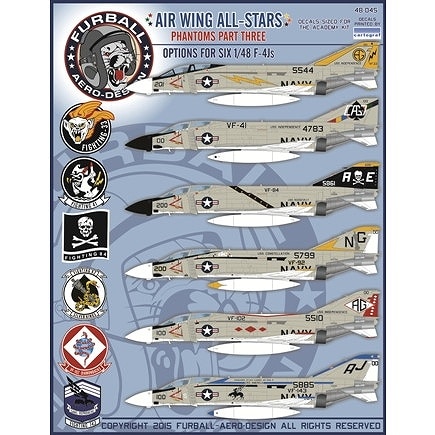 交渉可　F-4ファントム　SU-27フランカー　デカールセット 48-045 F-4J ファントムII Part.3 | ファーボールエアロデザイン