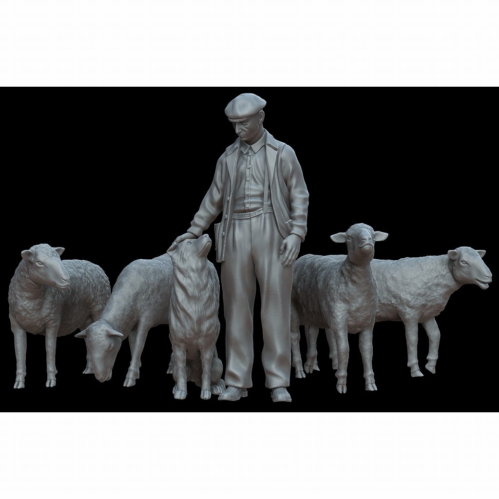 F72060 1/72 羊を放したのは誰や？(1体＋5頭) 【ネコポス規格外】|民間人その他のフィギュア|フィギュア