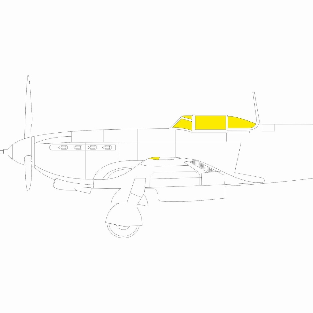 EX975 1/48 Yak-9T 「Tフェース」両面塗装マスクシール (ズベズダ用)|飛行機用マスキングシール|飛行機