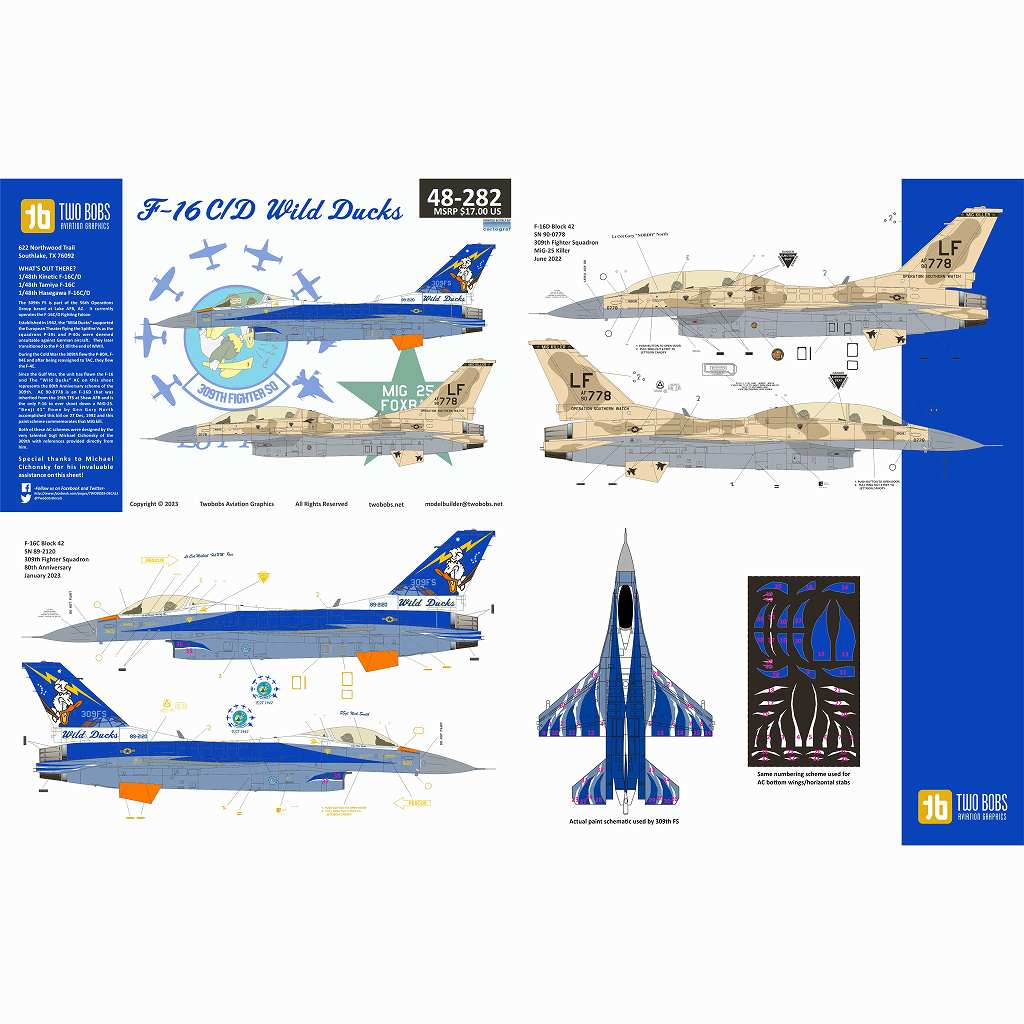 48282 Lockheed-Martin F-16C/D Wild Ducks The 309th FS is part of the 56th Operations Group based at 