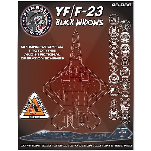 48-088 ノースロップ YF/F-23 ブラックウィドウ|飛行機用デカール|飛行機