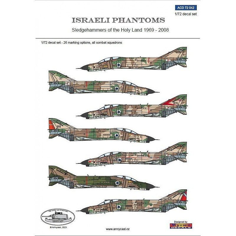 【再入荷】ACD72042 F-4 ファントムII イスラエル 1969-2008年|飛行機用デカール|飛行機