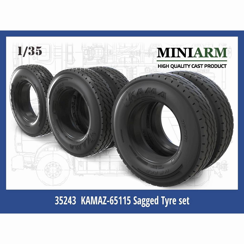 B35243 1/35 現用 露 KAMAZ-65115 6輪ダンプトラック用自重変形タイヤセット(ズベズダ用)|AFV用パーツ|AFV