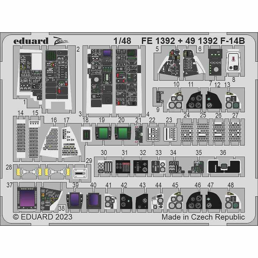 491392 塗装済 1/48 F-14B エッチングパーツ (グレートウォール用)|飛行機用パーツ|飛行機