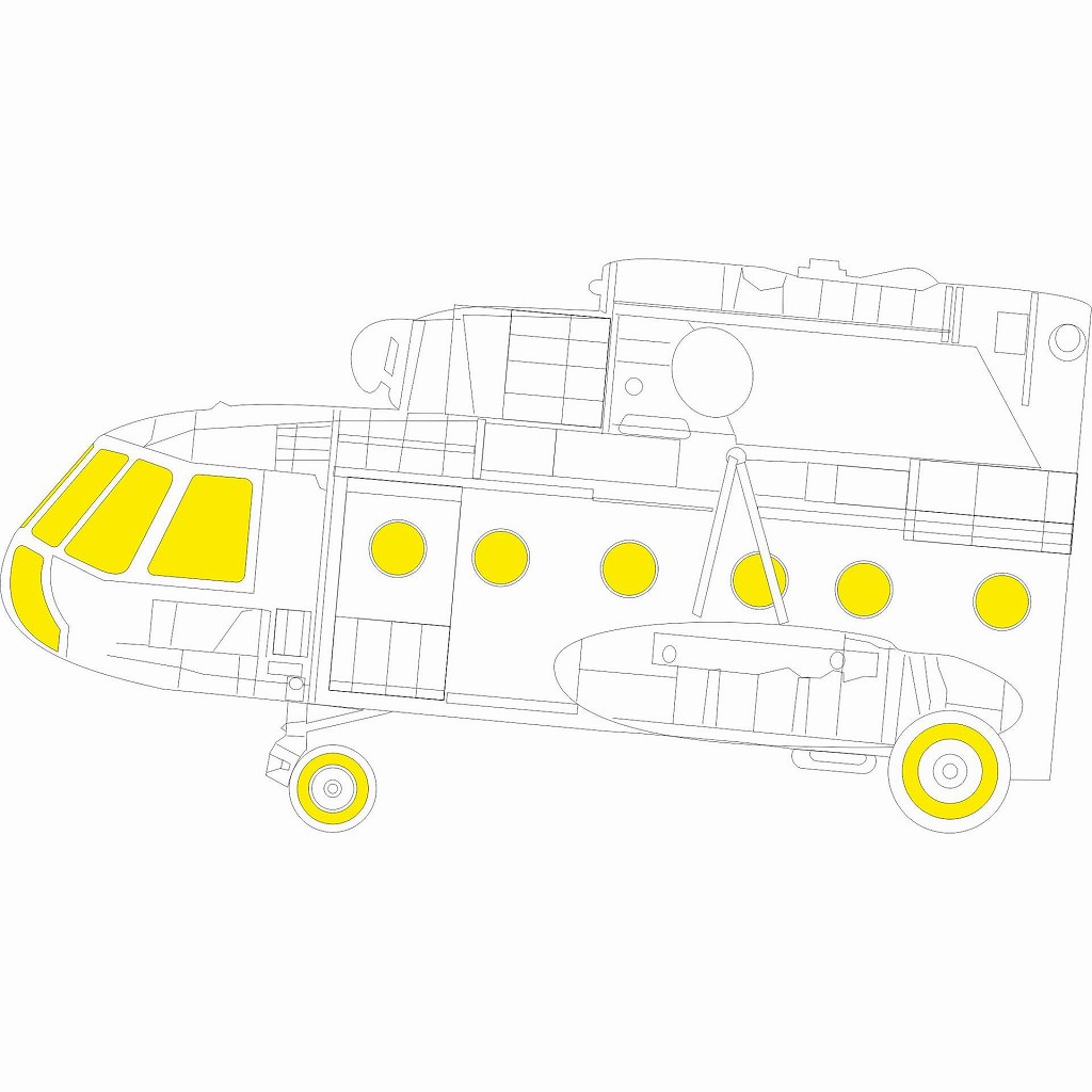 EX993 1/48 ミル Mi-17 ヒップH 塗装マスクシール (トランぺッター用)|飛行機用マスキングシール|飛行機