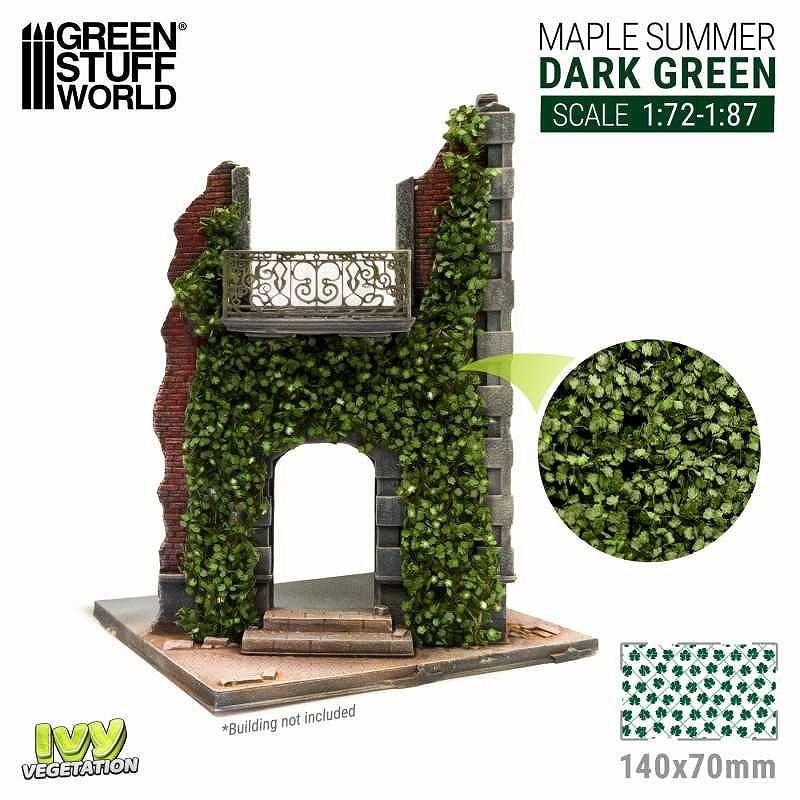 【再入荷】GSWD-4639 ツタの植生シート ダークグリーン(夏のカエデの葉) 小|素材|ツール＆マテリアル