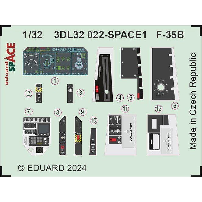 3DL32022 1/32 ロッキードマーティン F-35B ライトニングII 「スペース」 内装3Dデカール w/エッチングパーツセット (トランぺッター用)|飛行機用デカール|飛行機