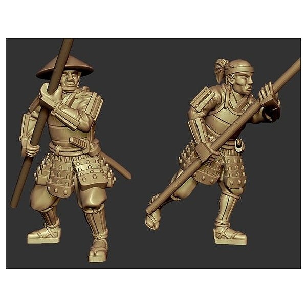 AH88008 Mr & Mrs History 1/72 日本戦国時代 長柄足軽 防御(5体セット、エッチング製武器付属)|ヒストリカルフィギュア|フィギュア