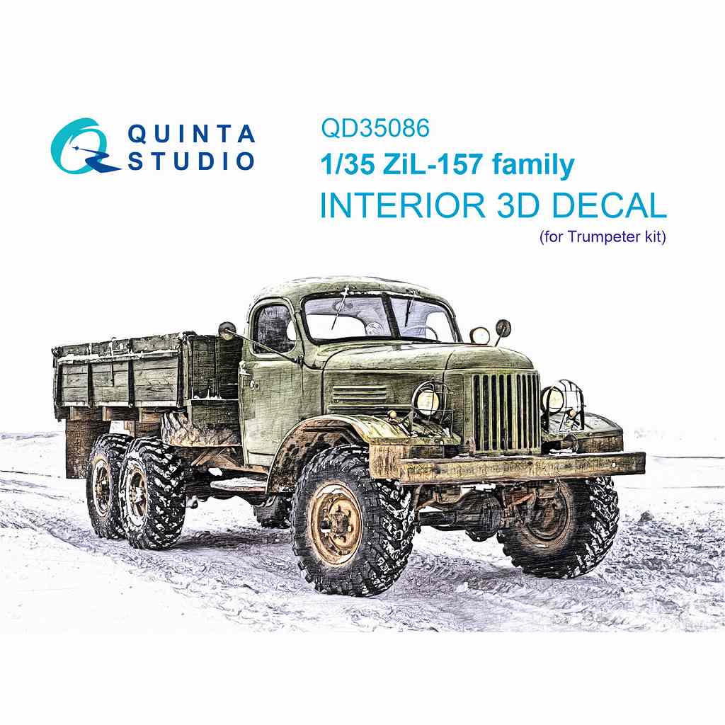 QD35086 1/35 ZiL-157 カラー内装3Dデカール (トランペッター用) | ク