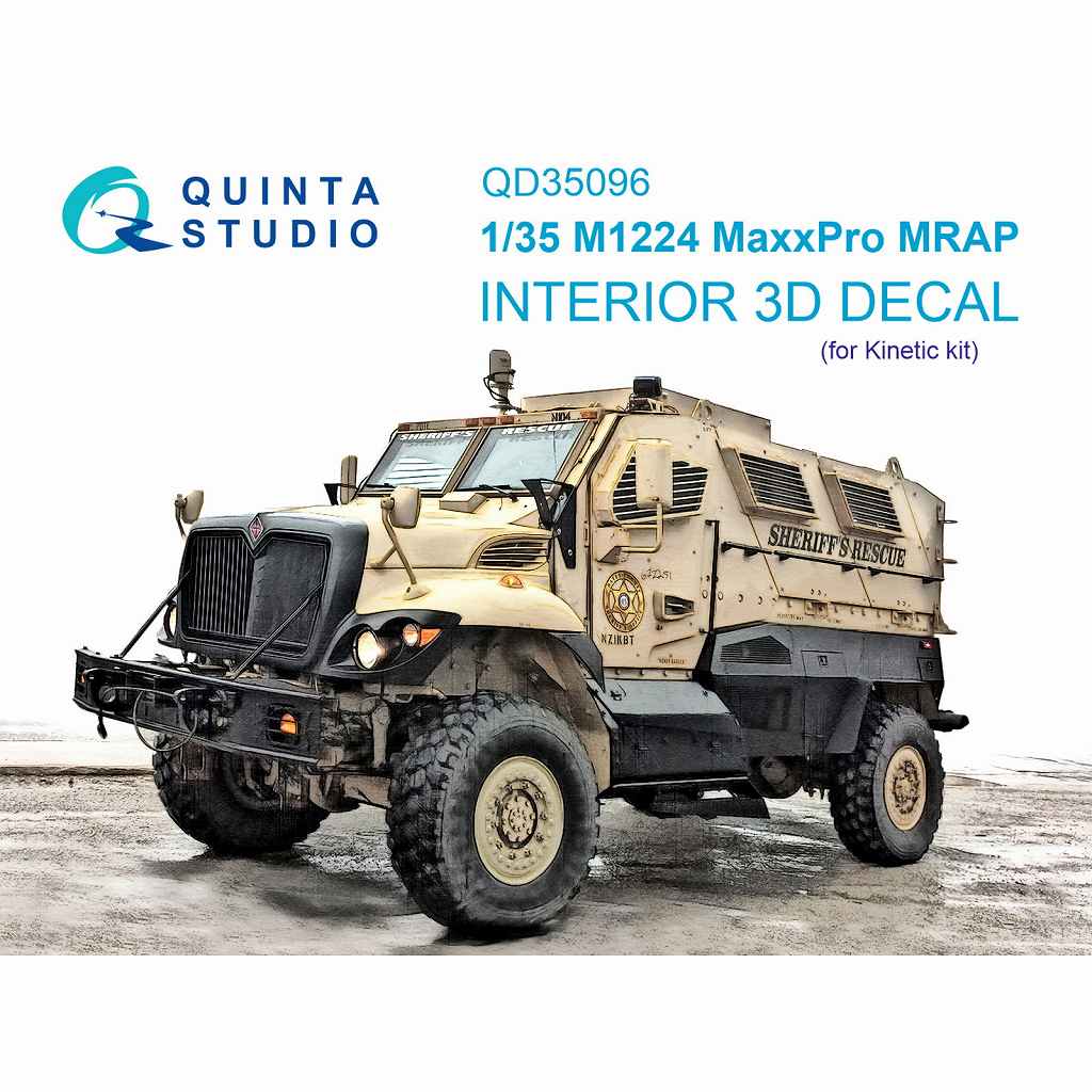 QD35096 1/35 M1224 マックスプロ MRAP カラー内装3Dデカール (キネティック用)|AFV用デカール|AFV