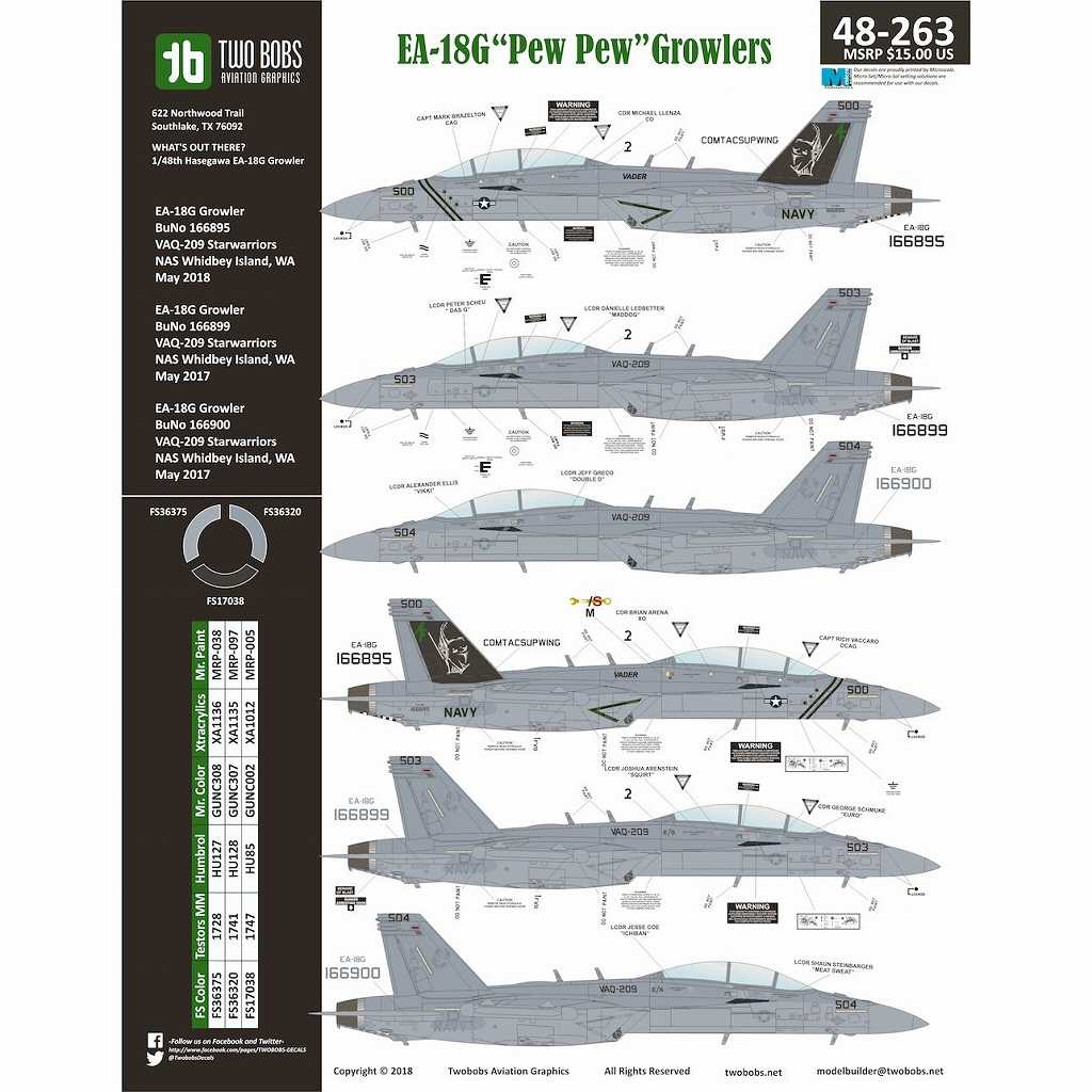 48263 EA-18G Pew Pew Growlers|飛行機用デカール|飛行機
