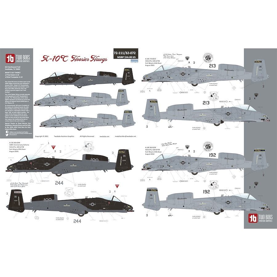 72111 フェアチャイルド A-10C サンダーボルトII フージャー・ホッグ|飛行機用デカール|飛行機