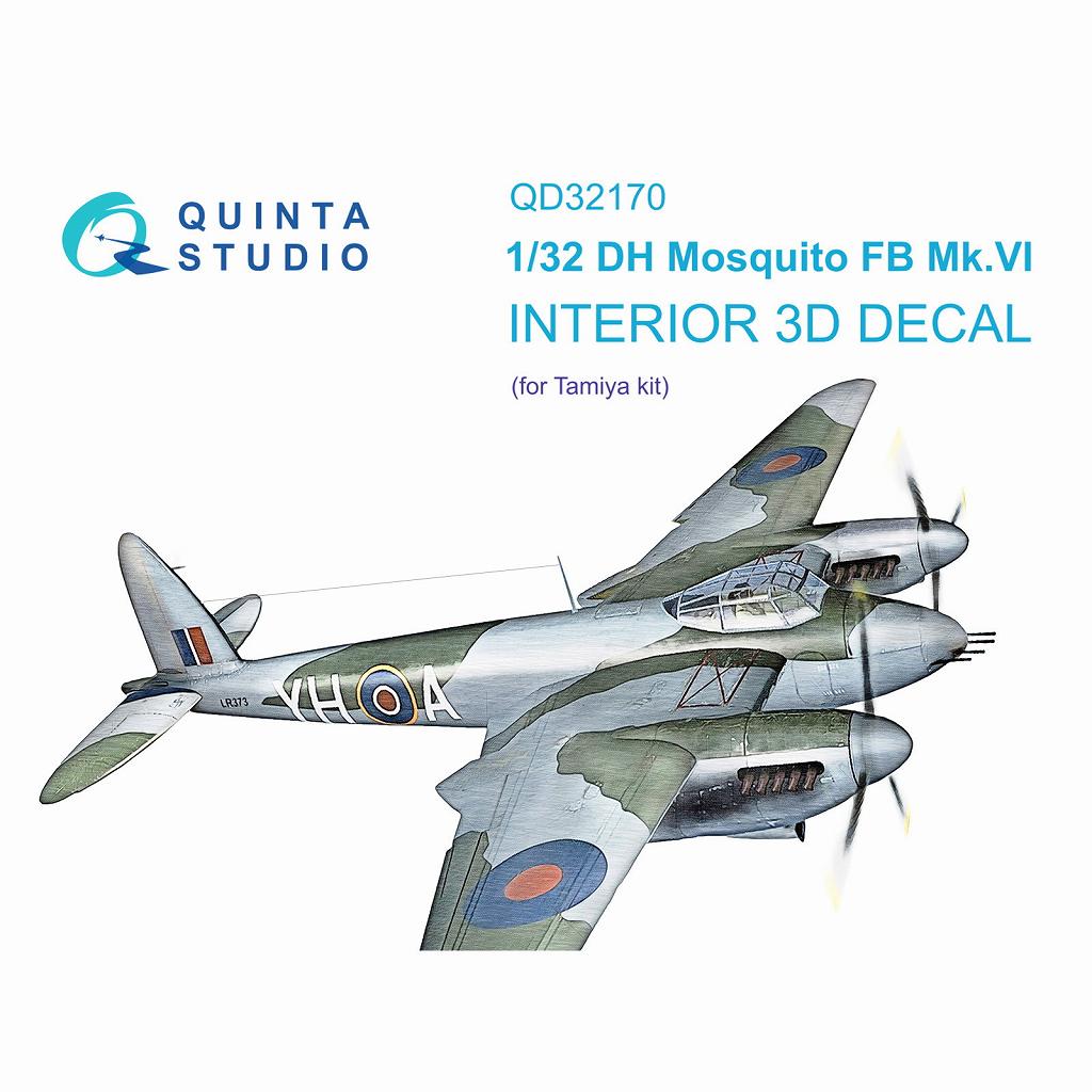 QD32170 1/32 デ・ハビランド モスキート FB Mk.VI 内装カラー3Dデカール(タミヤ用)|飛行機用デカール|飛行機