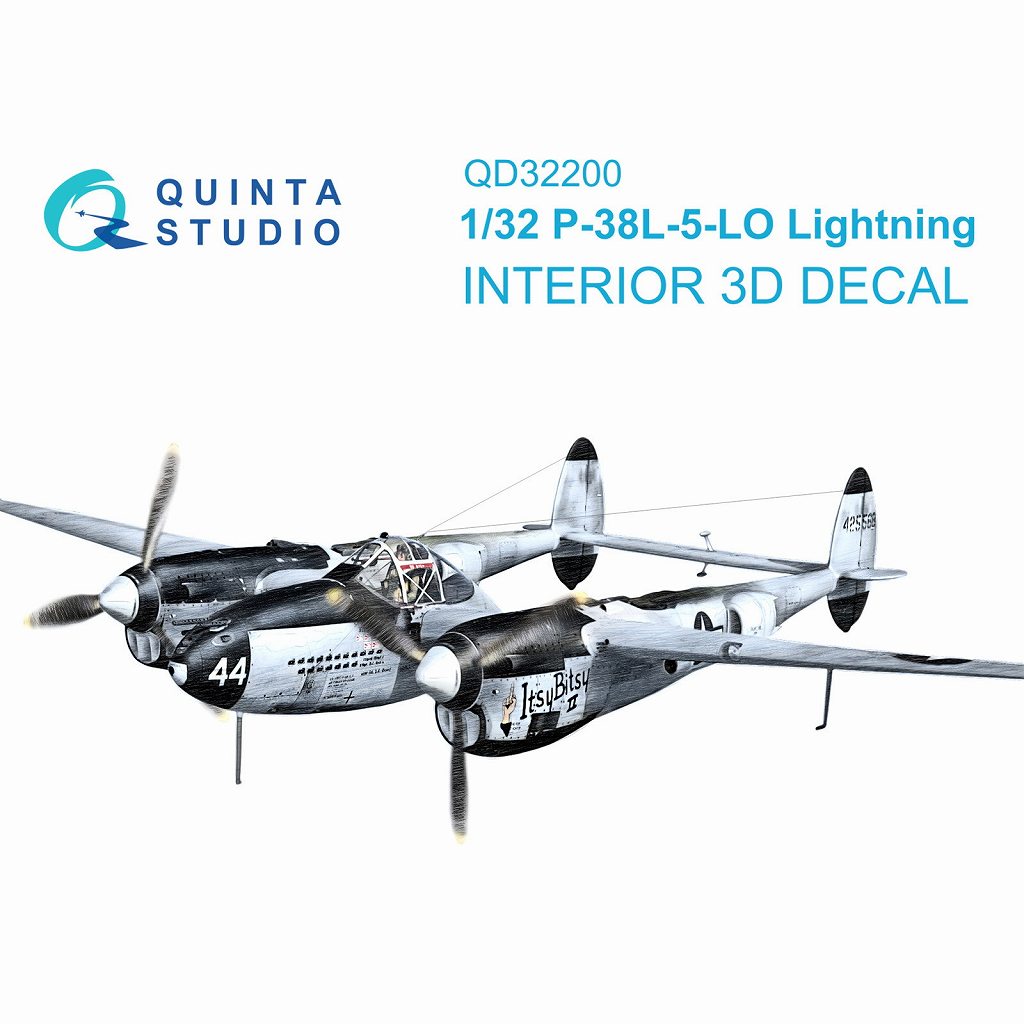 QD32200 1/32 ロッキード P-38L-5-LO ライトニング 内装カラー3Dデカール(トランペッター用)|飛行機用デカール|飛行機