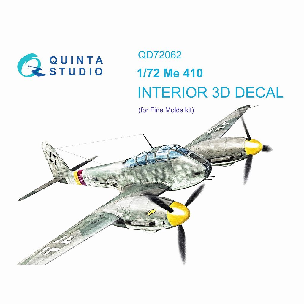QD72062 1/72 メッサーシュミット Me410 ホルニッセ 内装カラー3D