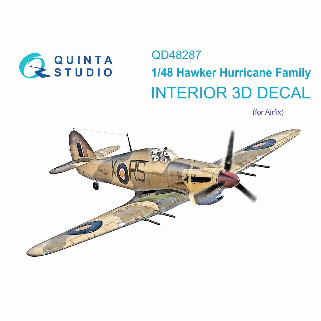 QD48287 1/48 ホーカー ハリケーン ファミリー 内装カラー3Dデカール(エアフィックス用)|飛行機用デカール|飛行機