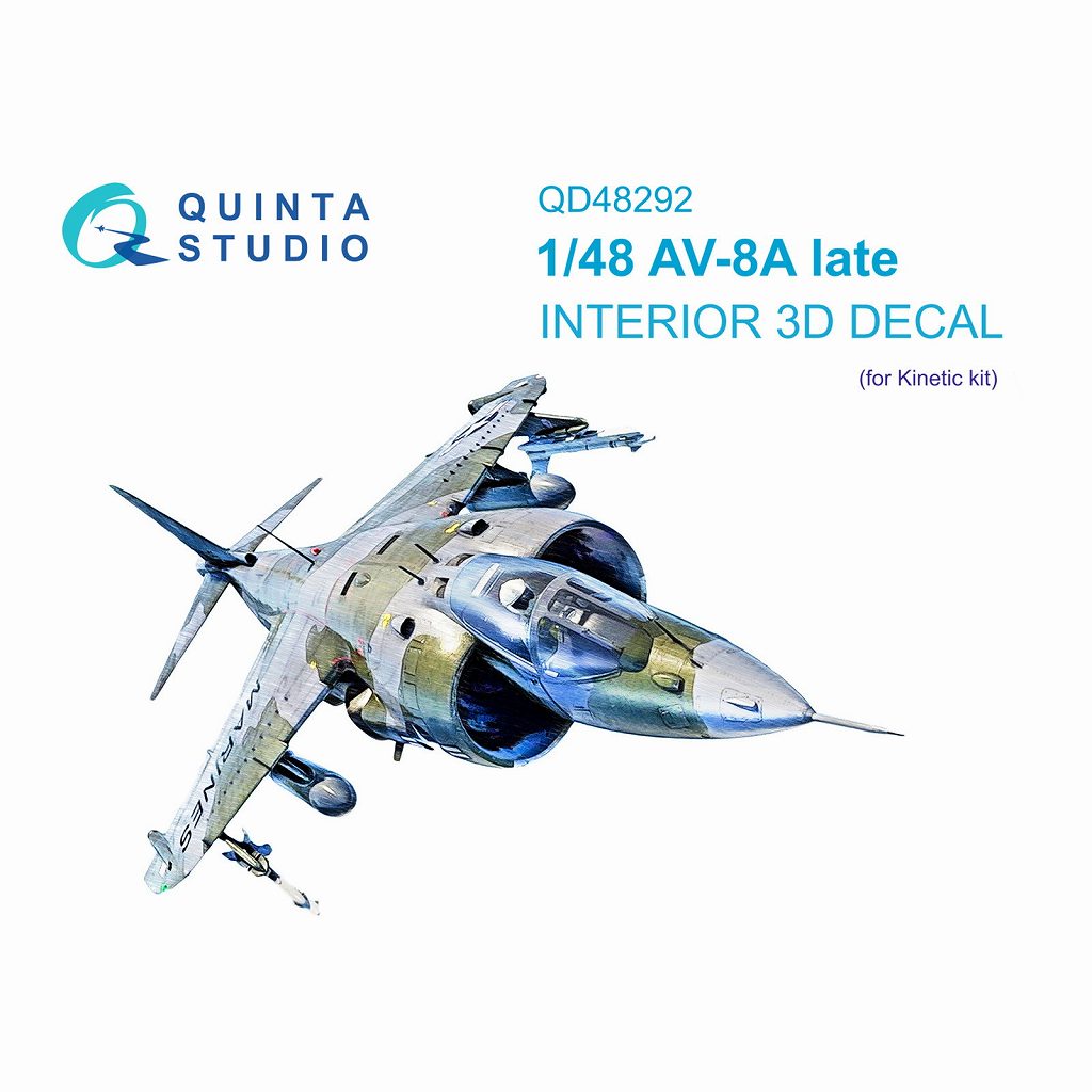 QD48292 1/48 AV-8A ハリアー 後期型 内装カラー3Dデカール(キネティック用)|飛行機用デカール|飛行機