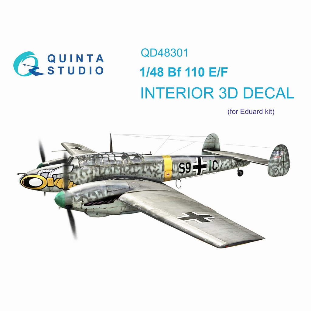 QD48301 1/48 メッサーシュミット Bf110E/F 内装カラー3Dデカール(エデュアルド用)|飛行機用デカール|飛行機