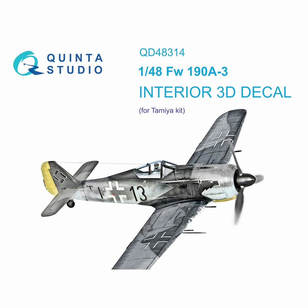 QD48314 1/48 フォッケウルフ Fw190A-3 内装カラー3Dデカール(タミヤ用)|飛行機用デカール|飛行機