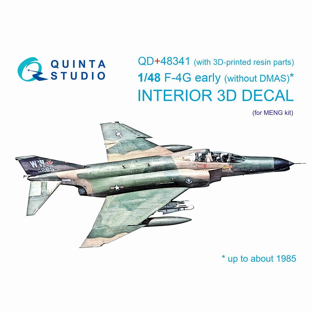 QD+48341 1/48 マクドネル・ダグラス F-4G ファントムII 初期型 内装カラー3Dデカール(モンモデル用) 3Dプリント製パーツ付|飛行機用デカール|飛行機