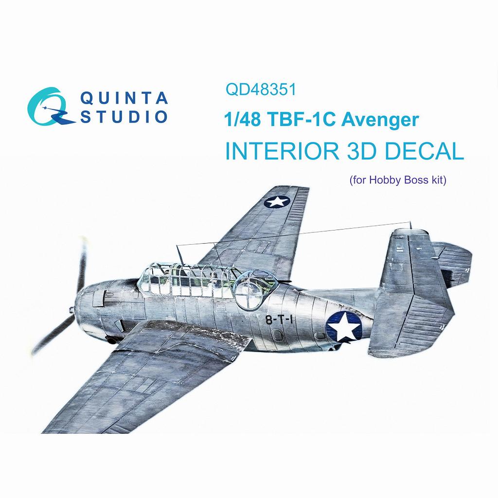 QD48351 1/48 グラマン TBF-1C アヴェンジャー 内装カラー3Dデカール(ホビーボス用)|飛行機用デカール|飛行機