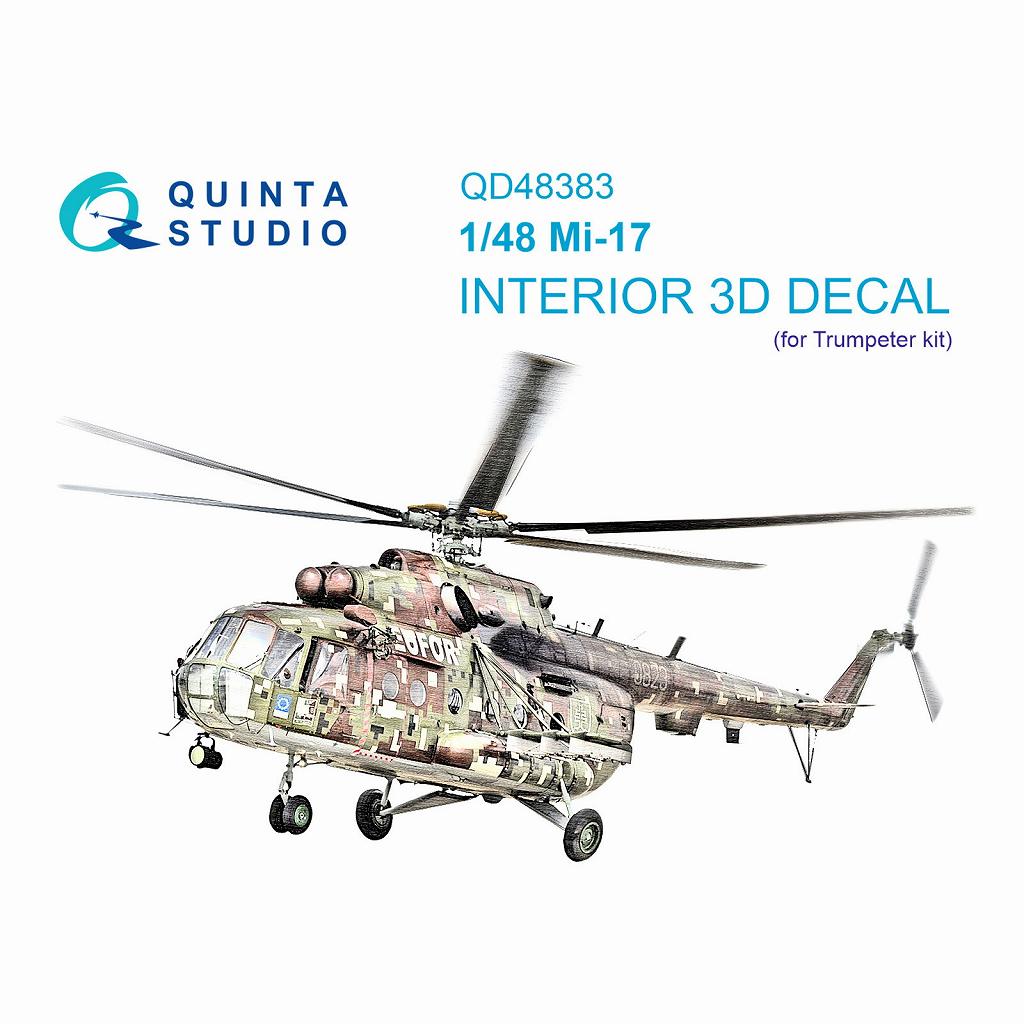 QD48383 1/48 ミル Mi-17 ヒップ 内装カラー3Dデカール(トランペッター用)|飛行機用デカール|飛行機