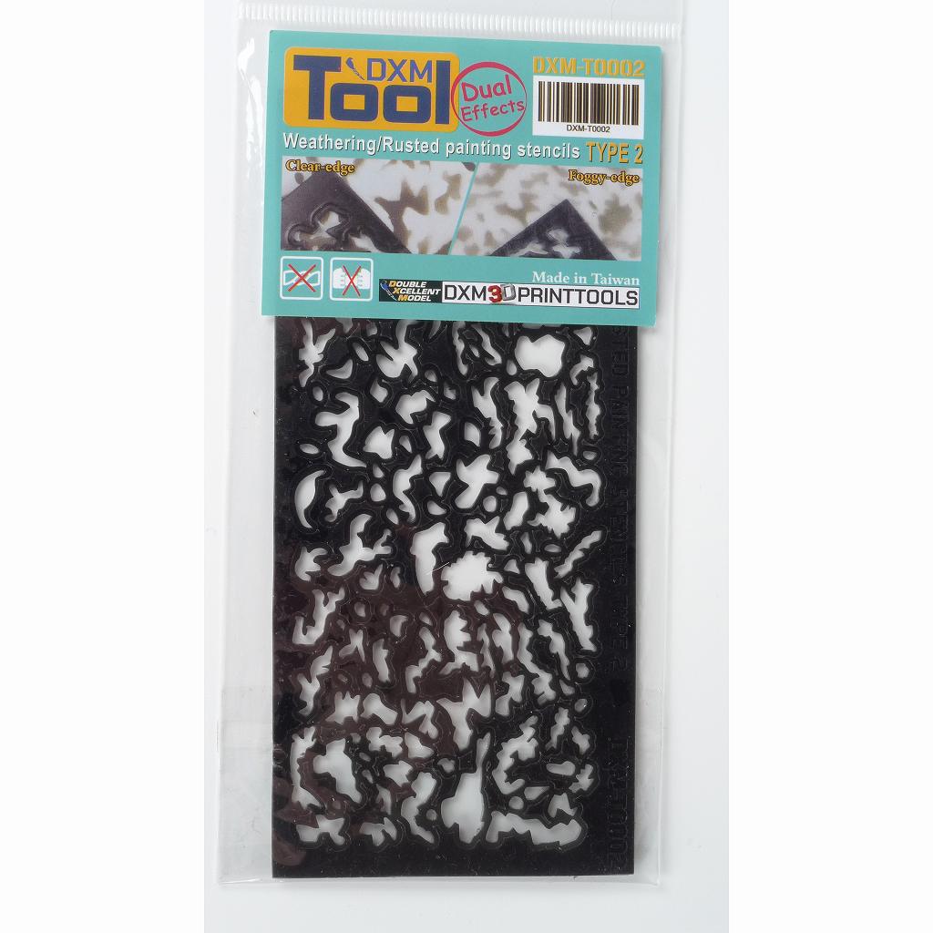【再入荷】DXM-T0002 ウェザリング用 退色/錆/埃再現エアブラシステンシル タイプ2|接着／造形／塗装用品|ツール＆マテリアル
