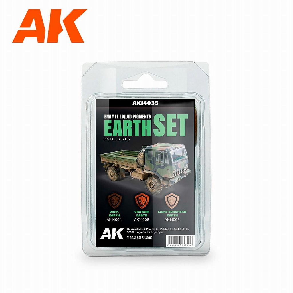 AK14035 リキッドピグメント・アースセット（土汚れセット）|塗料|ツール＆マテリアル